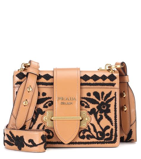 Prada Cahier Leather Shoulder Bag 